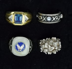 4 Sterling Mens Fashion Rings