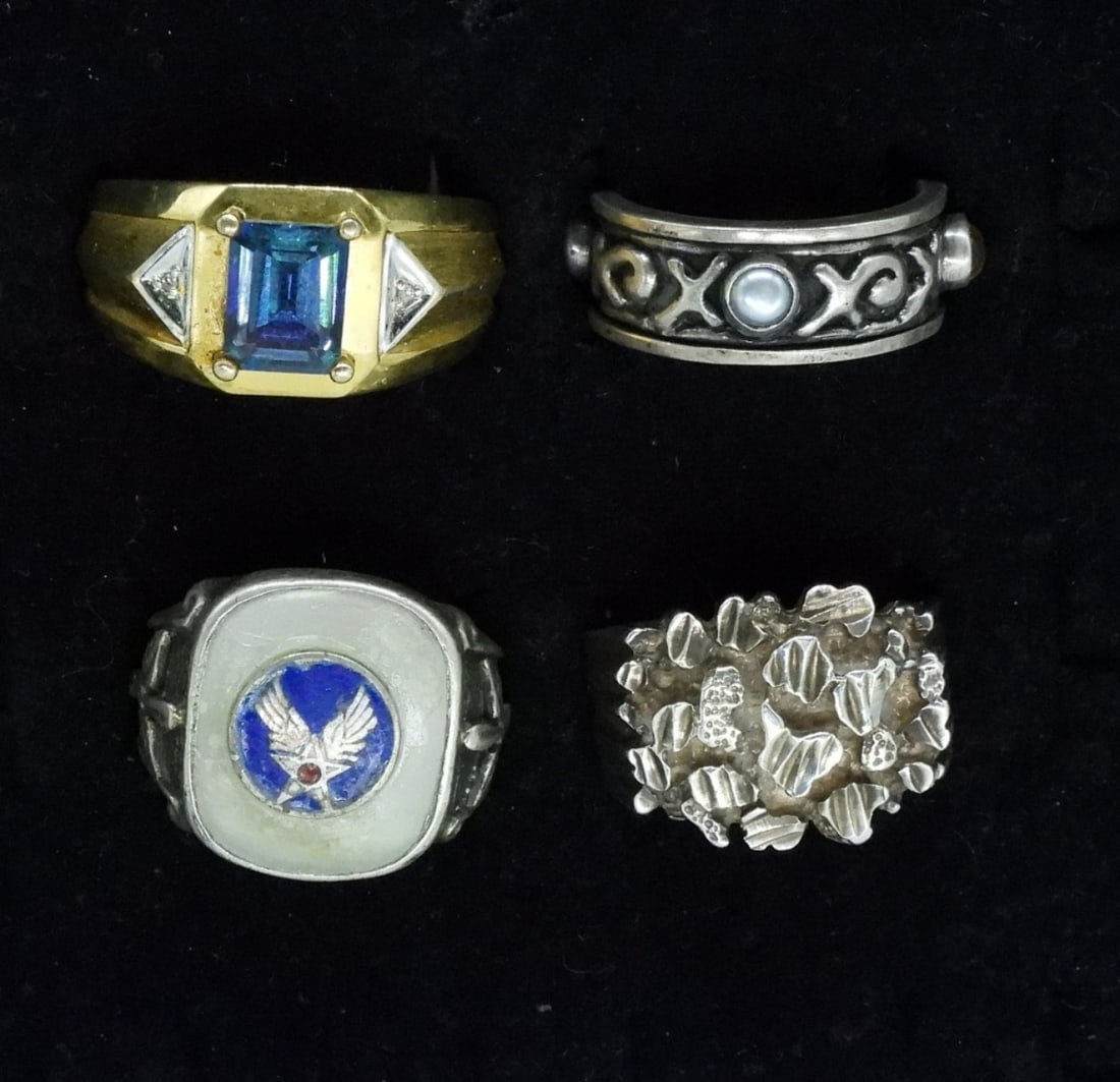4 Sterling Mens Fashion Rings (1 of 2)