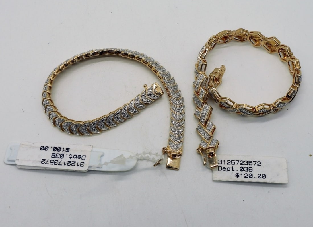 2 Gold Tone 925 Bracelets with Tags (1 of 2)