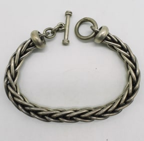 Heavy Sterling Wheat Chain Bracelet