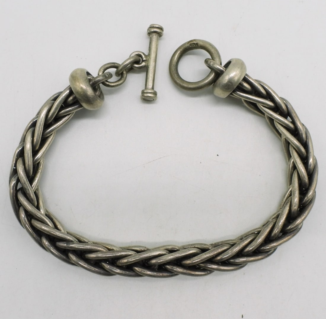 Heavy Sterling Wheat Chain Bracelet (1 of 2)