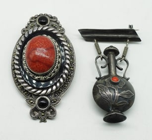 Two Sterling Vintage Brooches