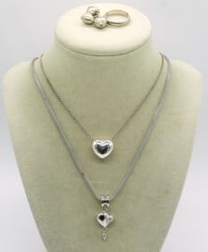 Sterling Heart Necklaces & Ring