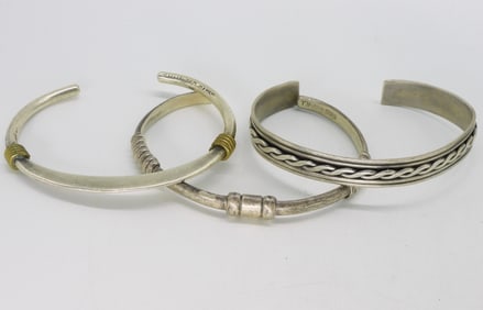 Taxco & Other Sterling Cuff Bracelets