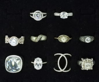 10 Sterling Bridal Style Rings