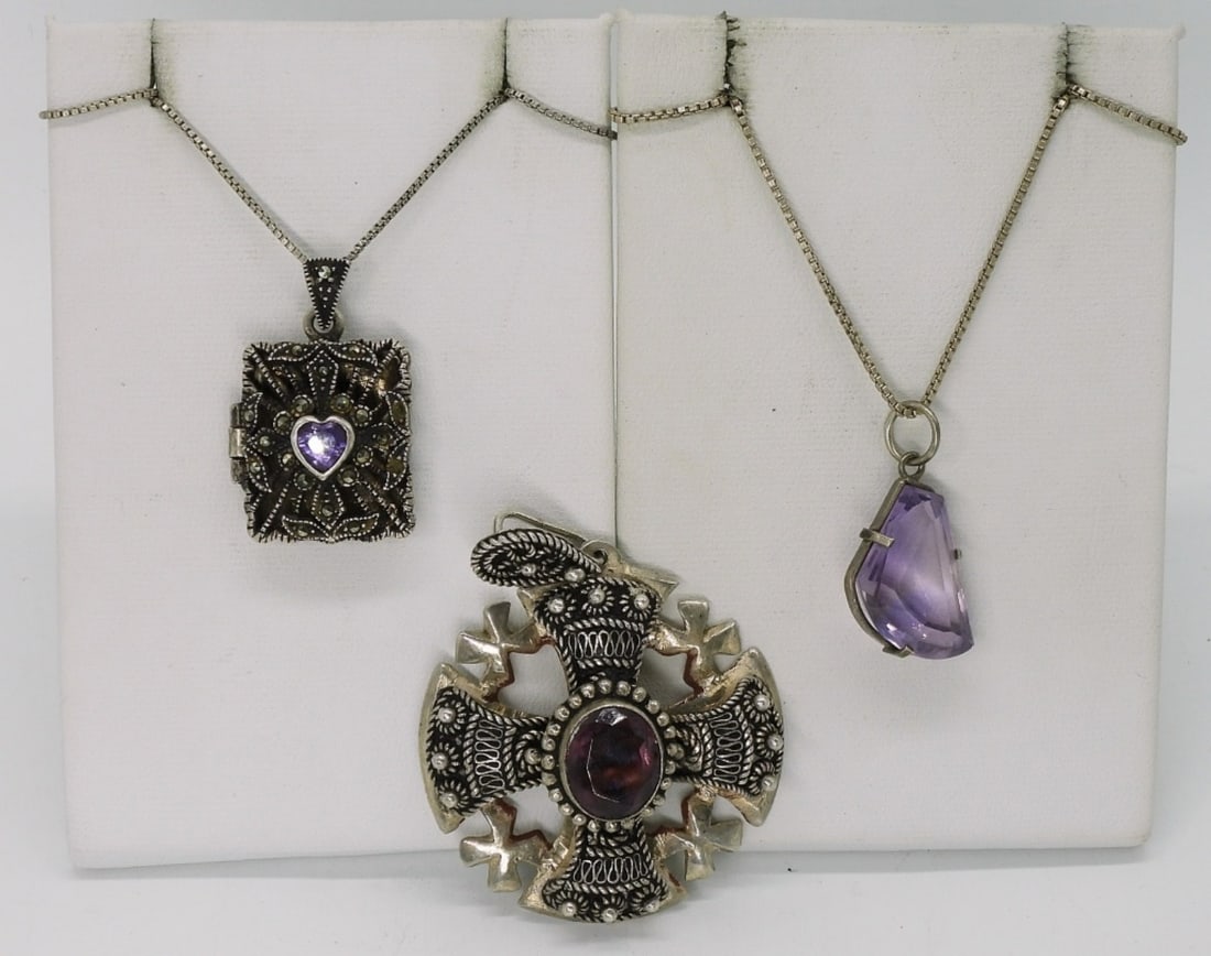 Amethyst Sterling Pendants & Chains (1 of 3)