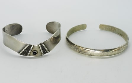 2 Sterling Cuff Bracelets