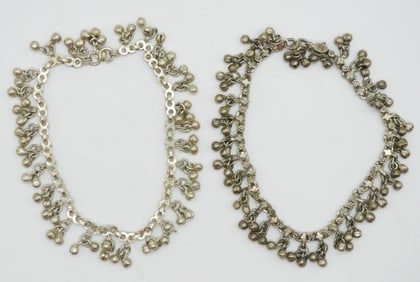 2 Silver Jingly Bell Anklets