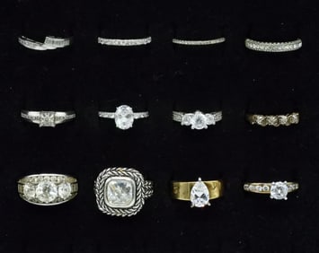 12 Bridal Style Sterling Rings