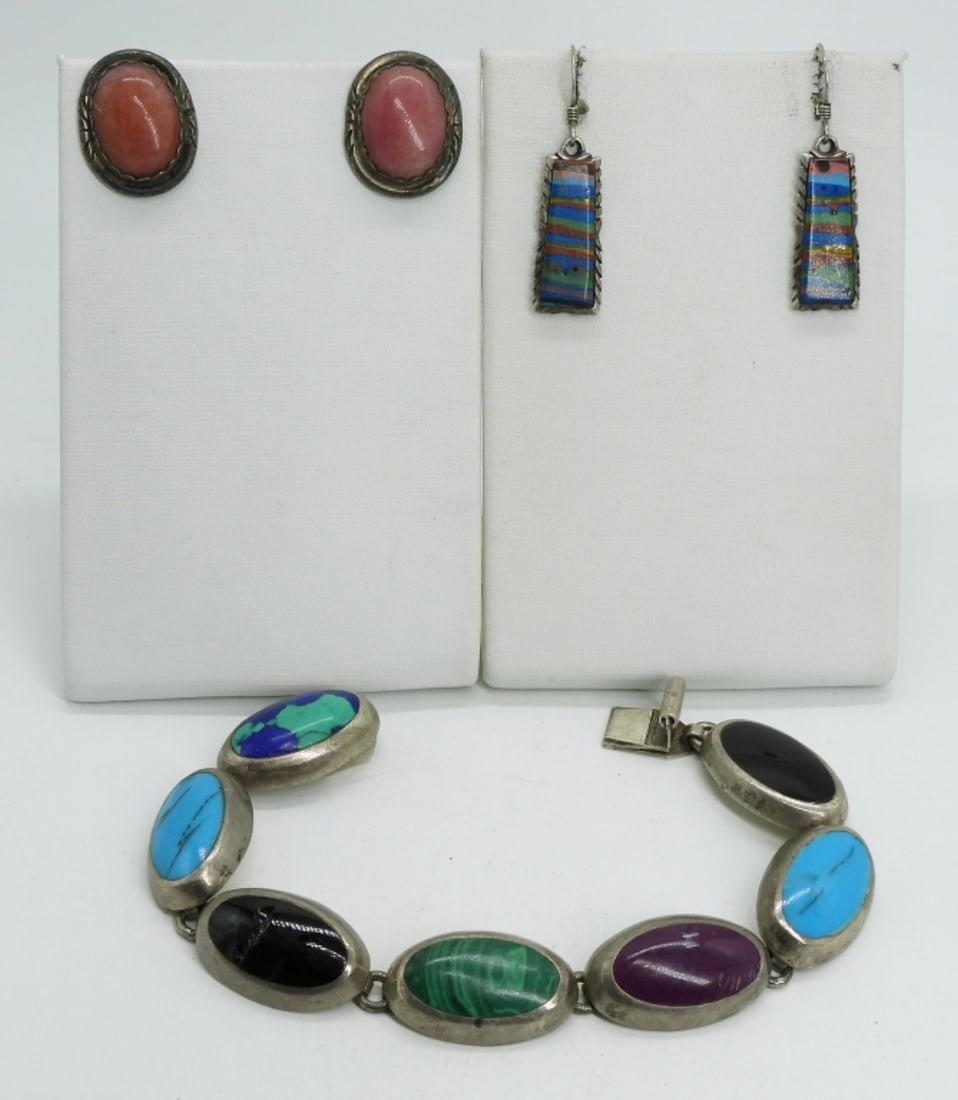 CII Mexico Sterling Bracelet & Earrings (1 of 2)