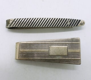 Vintage Sterling Money Clip & Tie Clip