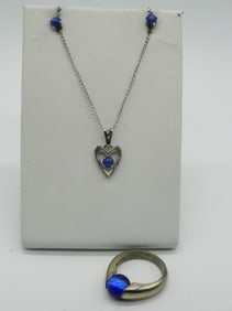 Blue Star Sapphires & Cats Eye 925 Pieces