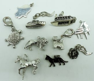 10 Sterling Modern & Vintage Charms