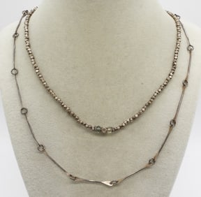 Two Vintage Sterling Fashion Necklaces