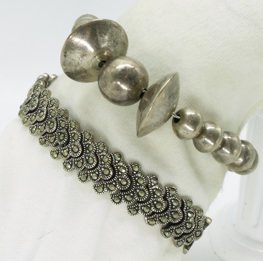 Taxco & Marcasite Sterling Bracelets (1 of 2)