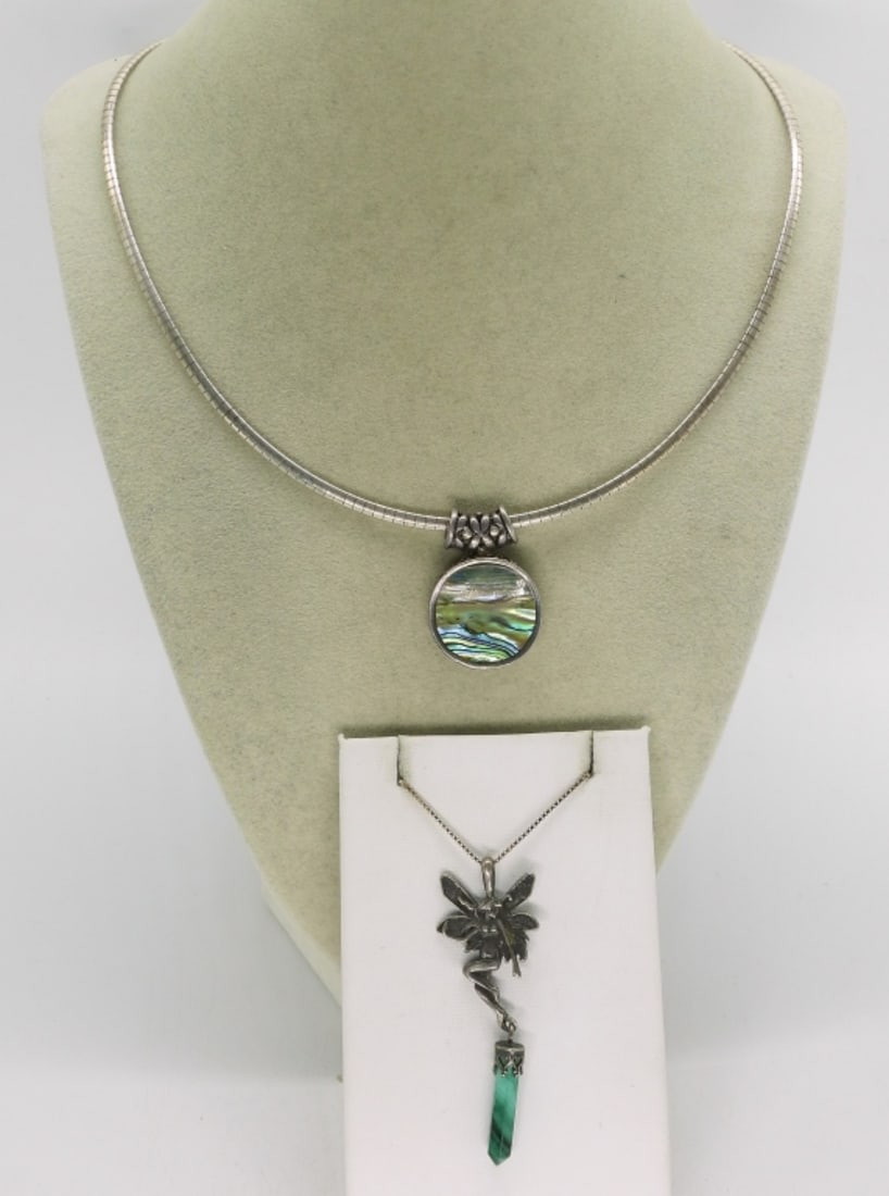 Abalone & Malachite 925 Necklaces (1 of 3)