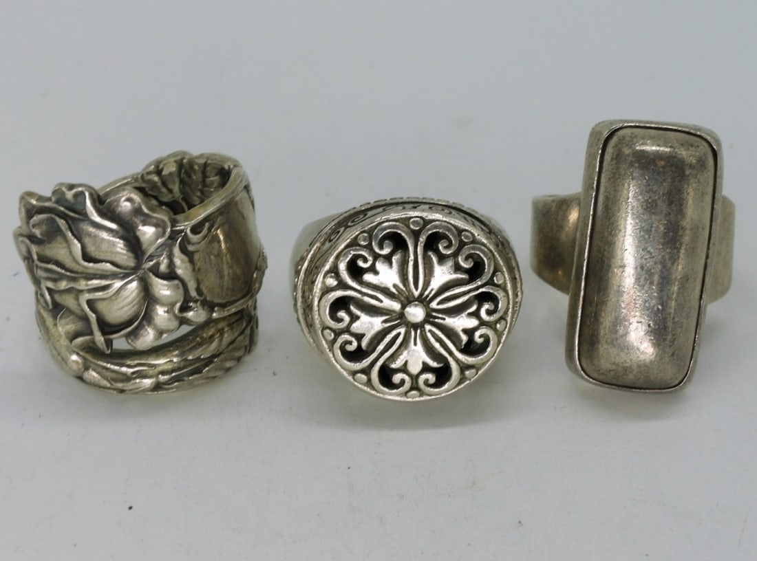 3 Heavy Sterling Fashion Rings (1 of 3)