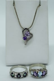 Amethyst, Blue Topaz, Mystic Topaz Rings