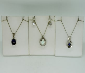 Opal, Sapphire & Lapis Lazuli 925 Necklaces