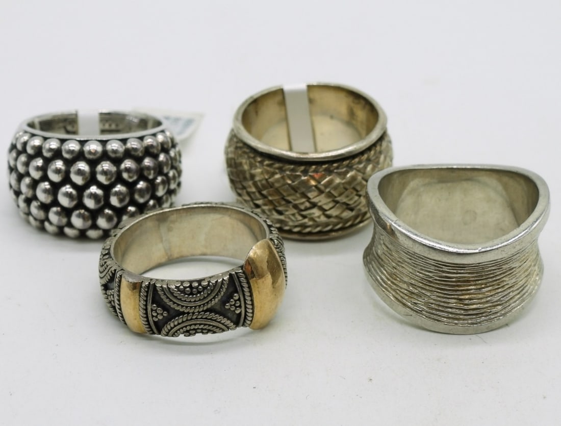 4 Intricate Sterling Rings with Tags (1 of 3)