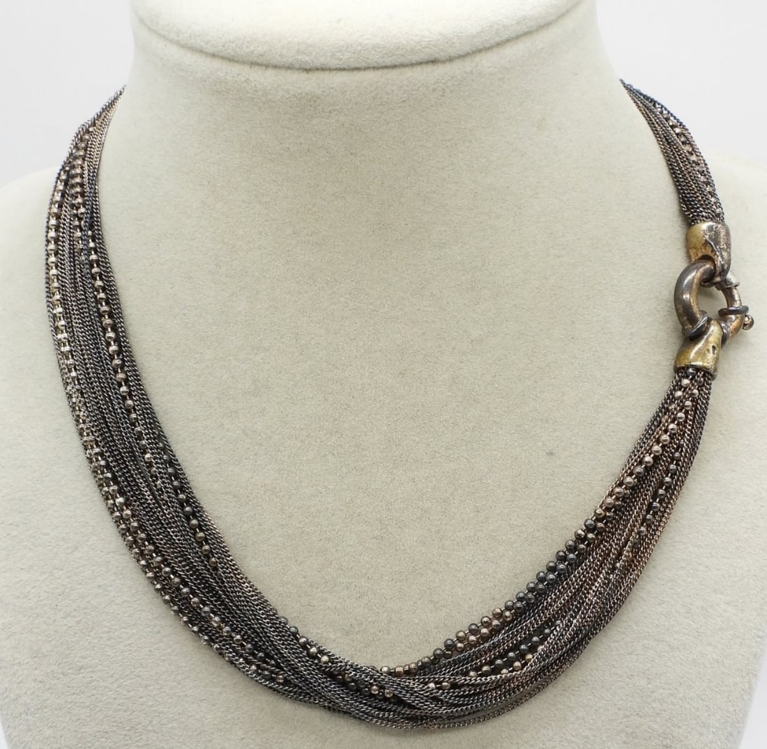 Multi Strand Vintage Sterling Necklace (1 of 2)