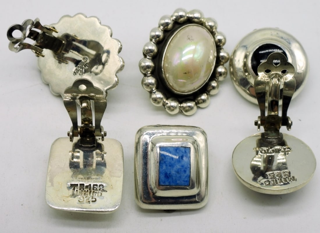 4 Pair Sterling Gemstone Earrings - 3