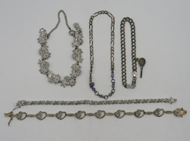 5 Petite Sterling Fashion Bracelets