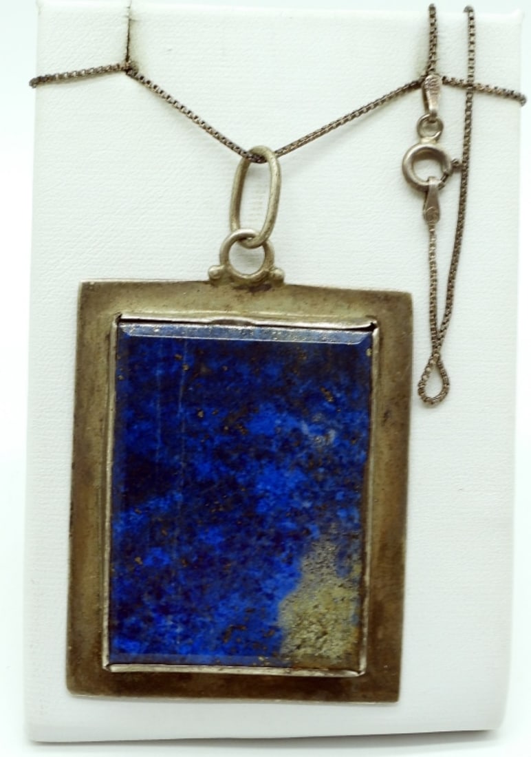 Large Lapis Lazuli Sterling Pendant (1 of 2)