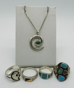 Southwest Style 925 Turquoise & Malachite