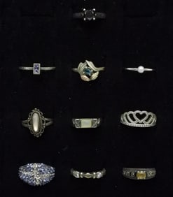 10 Sterling Fashion Gemstone Rings