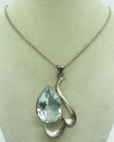 Taxco Blue Topaz Sterling Pendant