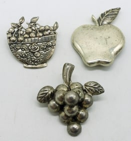 3 Vintage Sterling Brooches