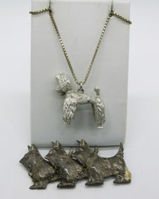 Sterling Dog Brooch & Pendant