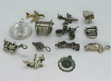 13 Sterling Charms - Vintage