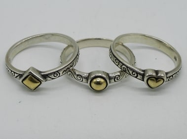 3 Brighton Sterling Stackable Rings