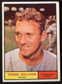 1961 Frank Sullivan TOPPS 281 Baseball Card