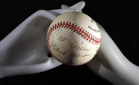 Hank Aaron Autographed Baseball