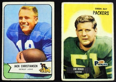 Jim Ringo & Jack Christiansen Football Cards