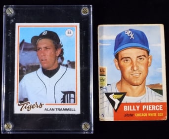 (2) Baseball Cards Alan Trammel & Billy Pierce