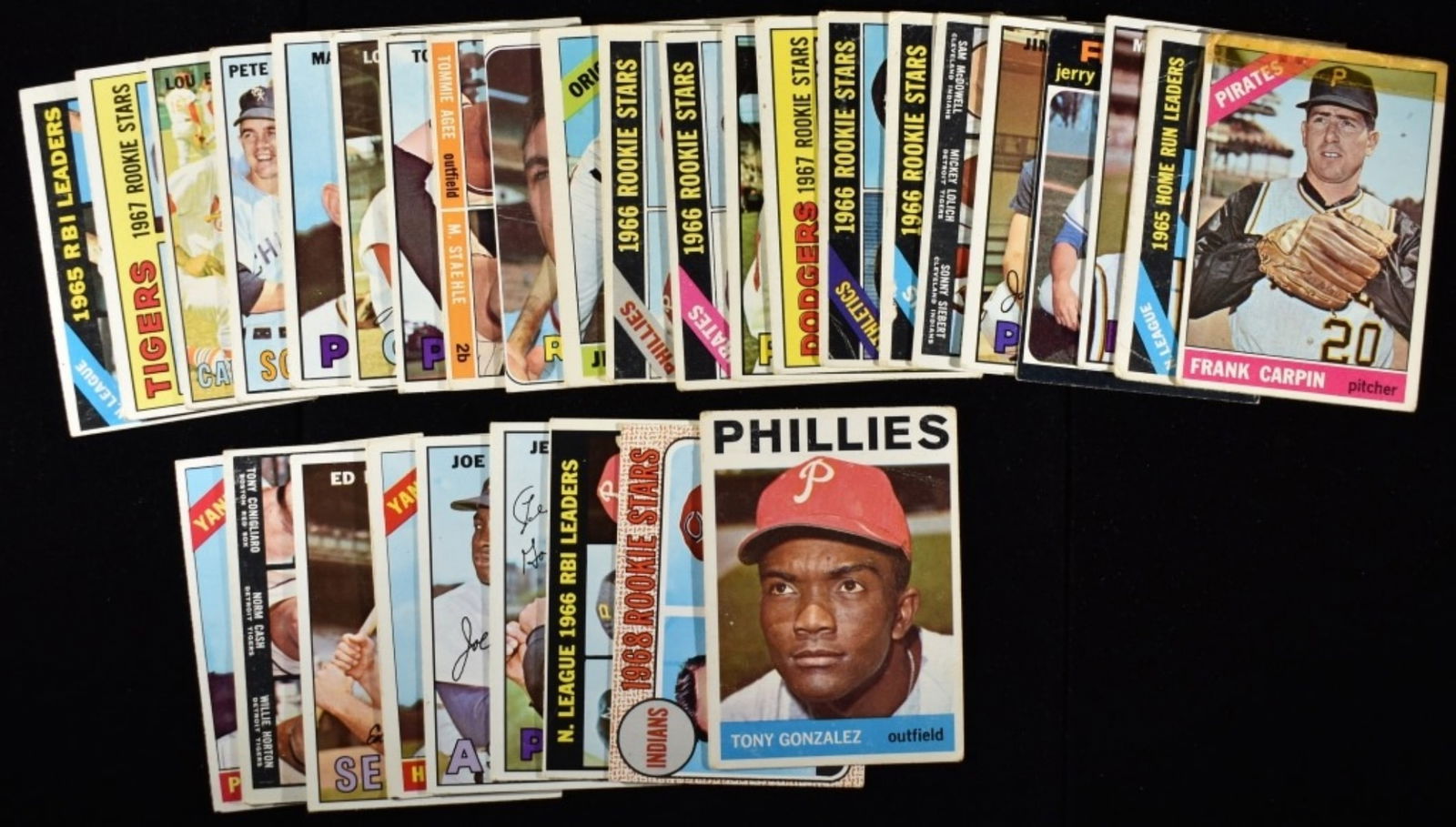 (30) Various Baseball Cards: Including Matty Alou, Lou Brock, Paul Schaal and more. Various conditions
