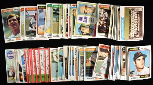 (70) 1970s Mixed Lot Of Baseball Cards