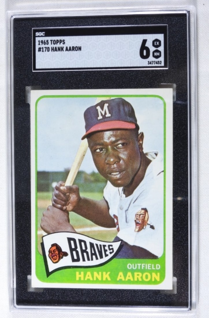1965 TOPPS Hank Aaron #170: EX Near Mint 6, Graded by SGC
