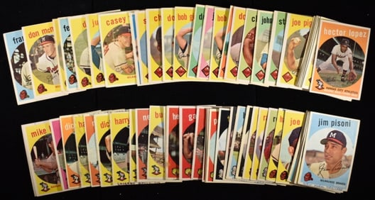 (60) Baseball Cards 1959