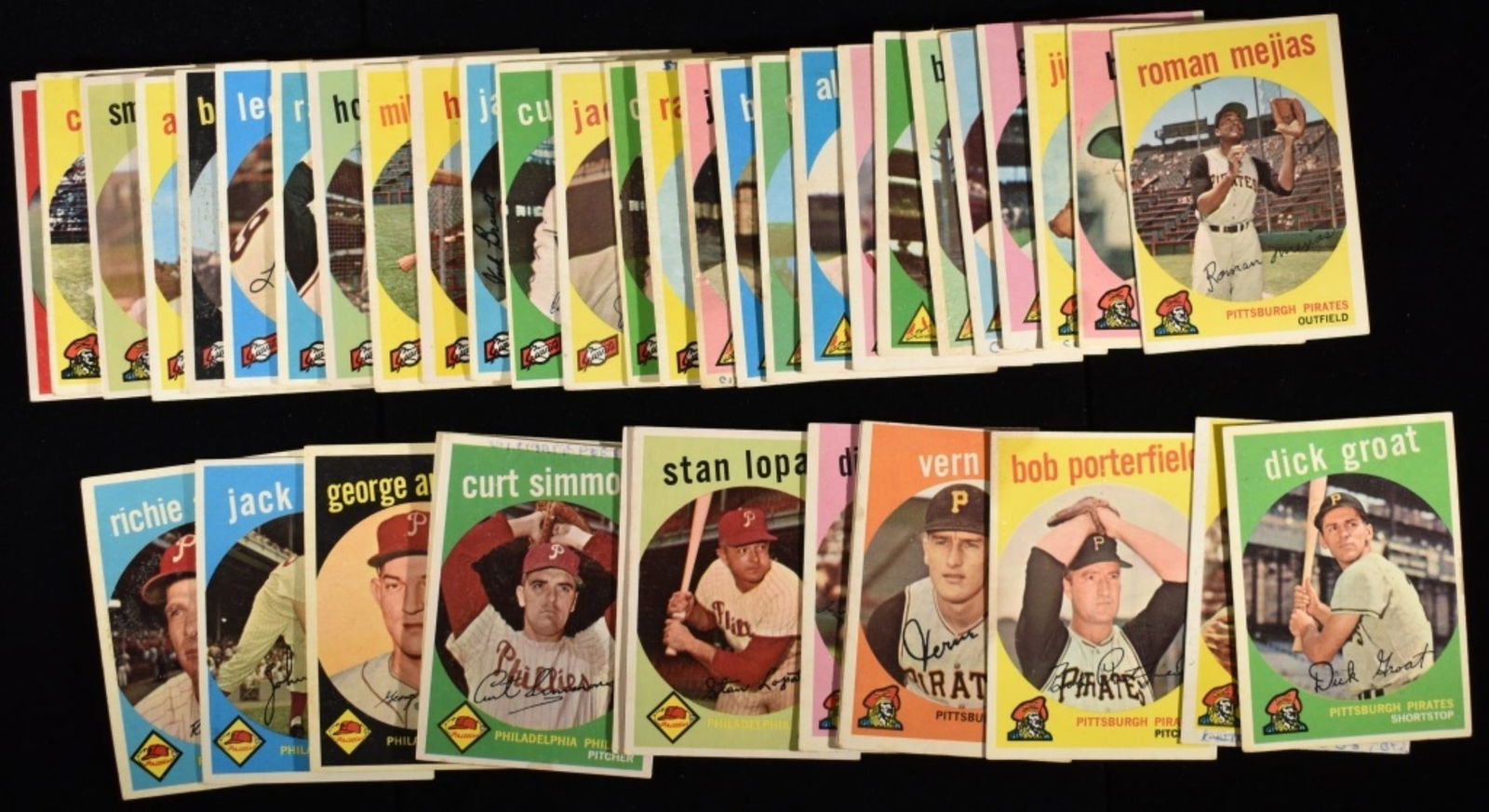 1959 Baseball Cards Small Lot: Hal Griggs, Smoky Burgess, Leon Wagner. Conditions may vary, may have duplicates, and may include possible reprints.