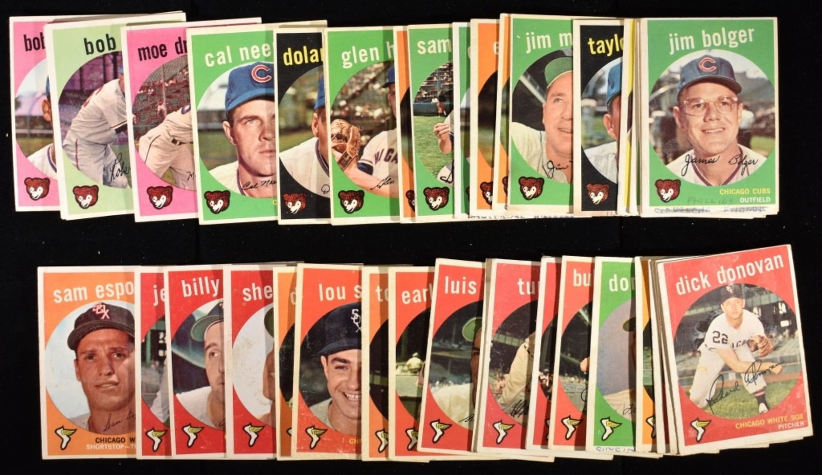 1959 (40) Baseball Cards: Ike Delock, Jim Bolger, and Bill Henry! Conditions may vary, may have duplicates, and may include possible reprints.