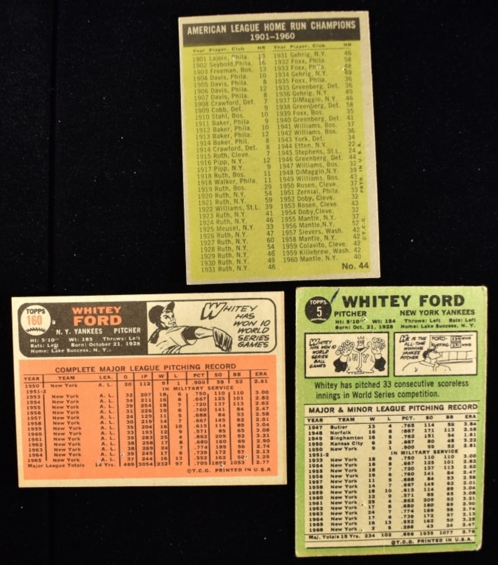 (3) Baseball Cards - 2