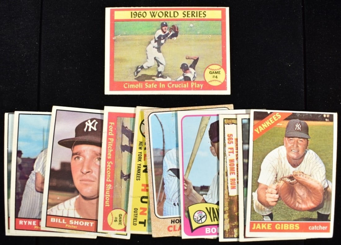 Baseball Cards From The 1960s: Mantle Blasts 565 FT Home Run TOPPS 406, Cimoli Safe In Crucial Play, and more. Conditions may vary. May have duplicates or reprints.