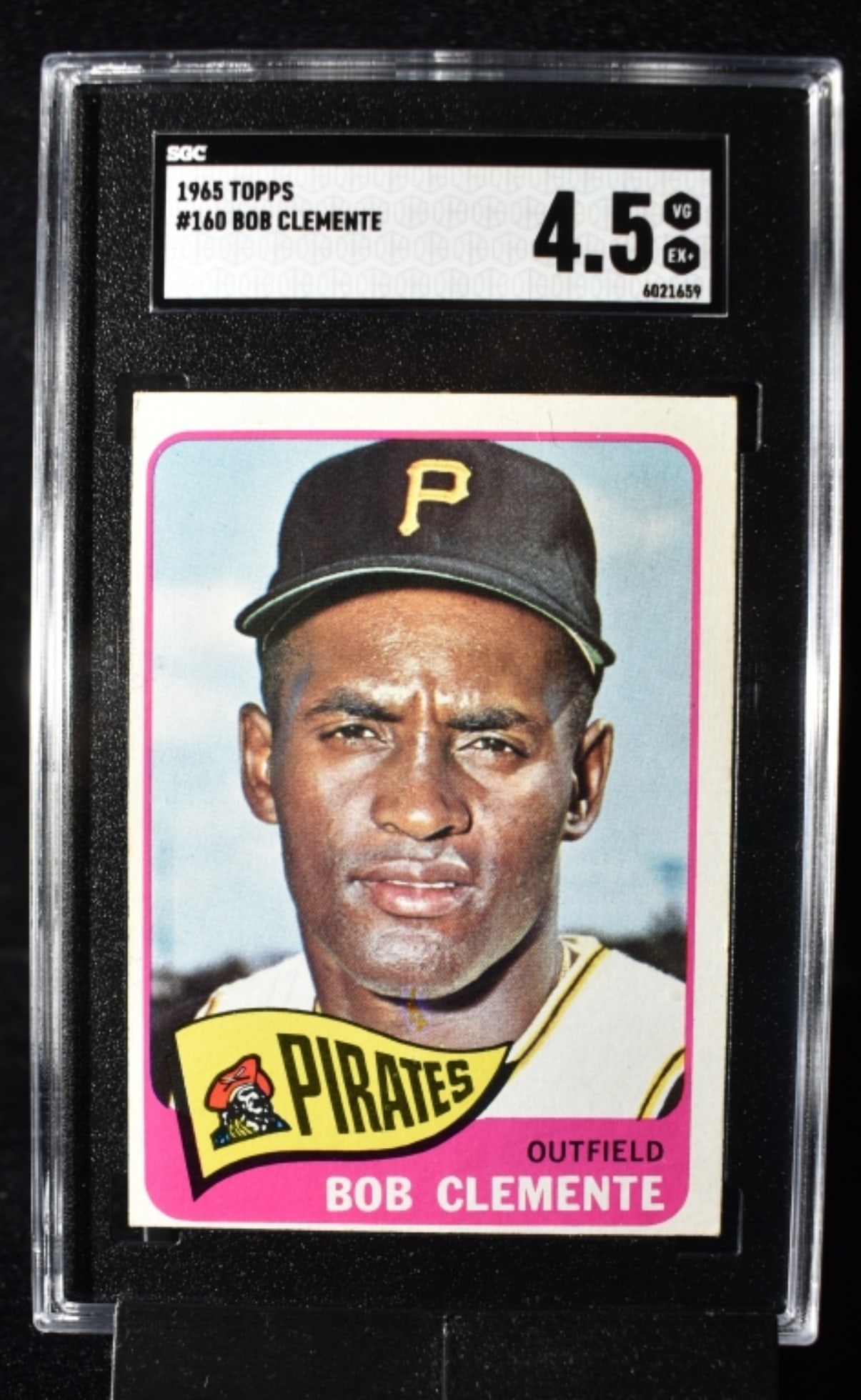 SGC 1965 TOPPS #160 Bob Clemente 4.5 VG EX+: 1965 TOPPS #160 Bob Clemente, 4.5 VG/EX+