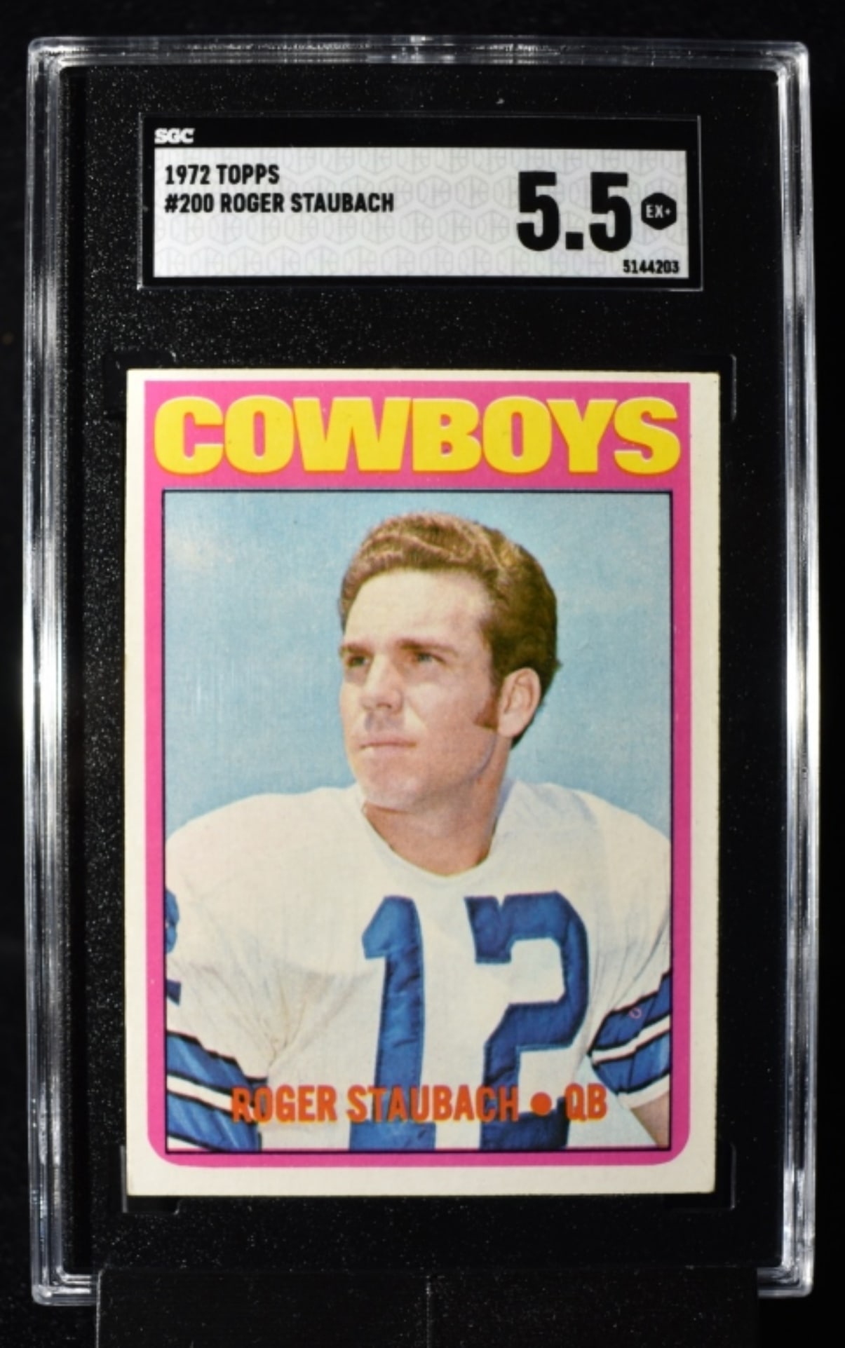 SGC 1972 TOPPS #200 Roger Staubach 5.5 EX+: 1972 TOPPS #200 Roger Staubach, 5.5 EX+