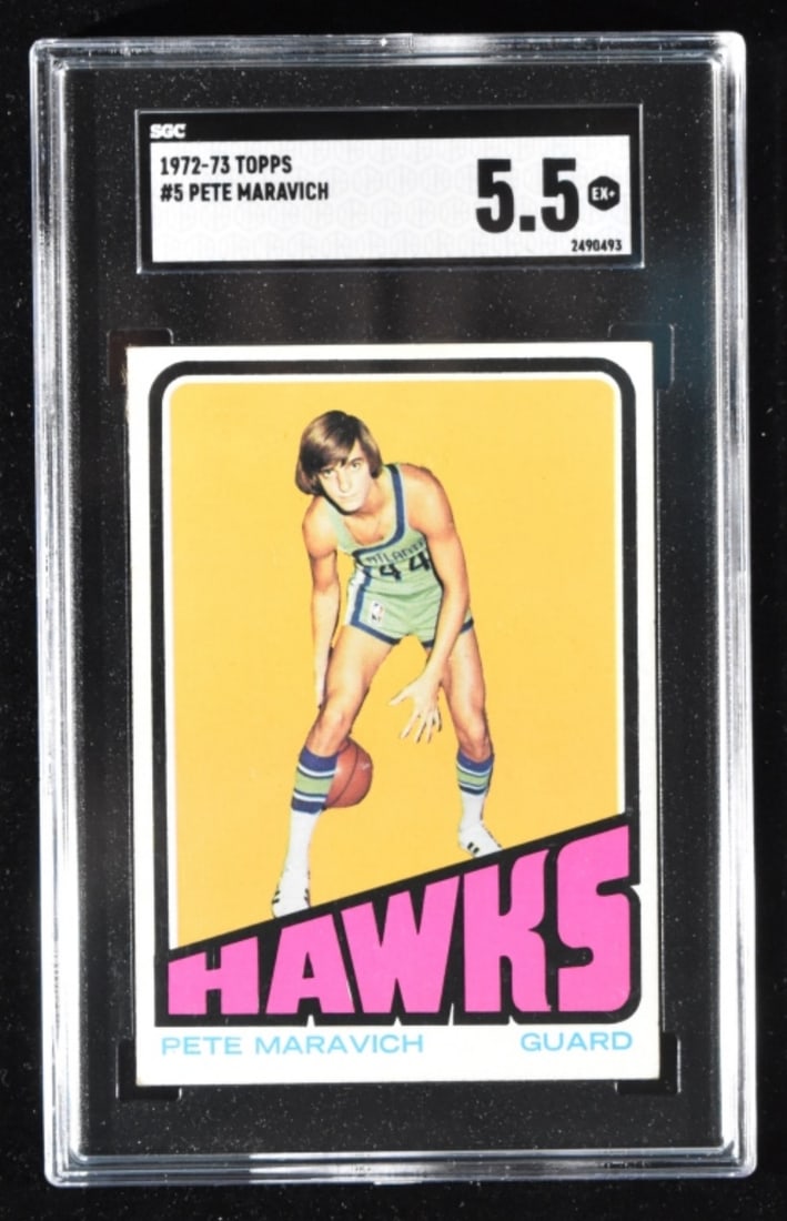 1972-72 TOPPS Pete Maravich #5 SGC 5.5: Mint 5.5, graded by SGC